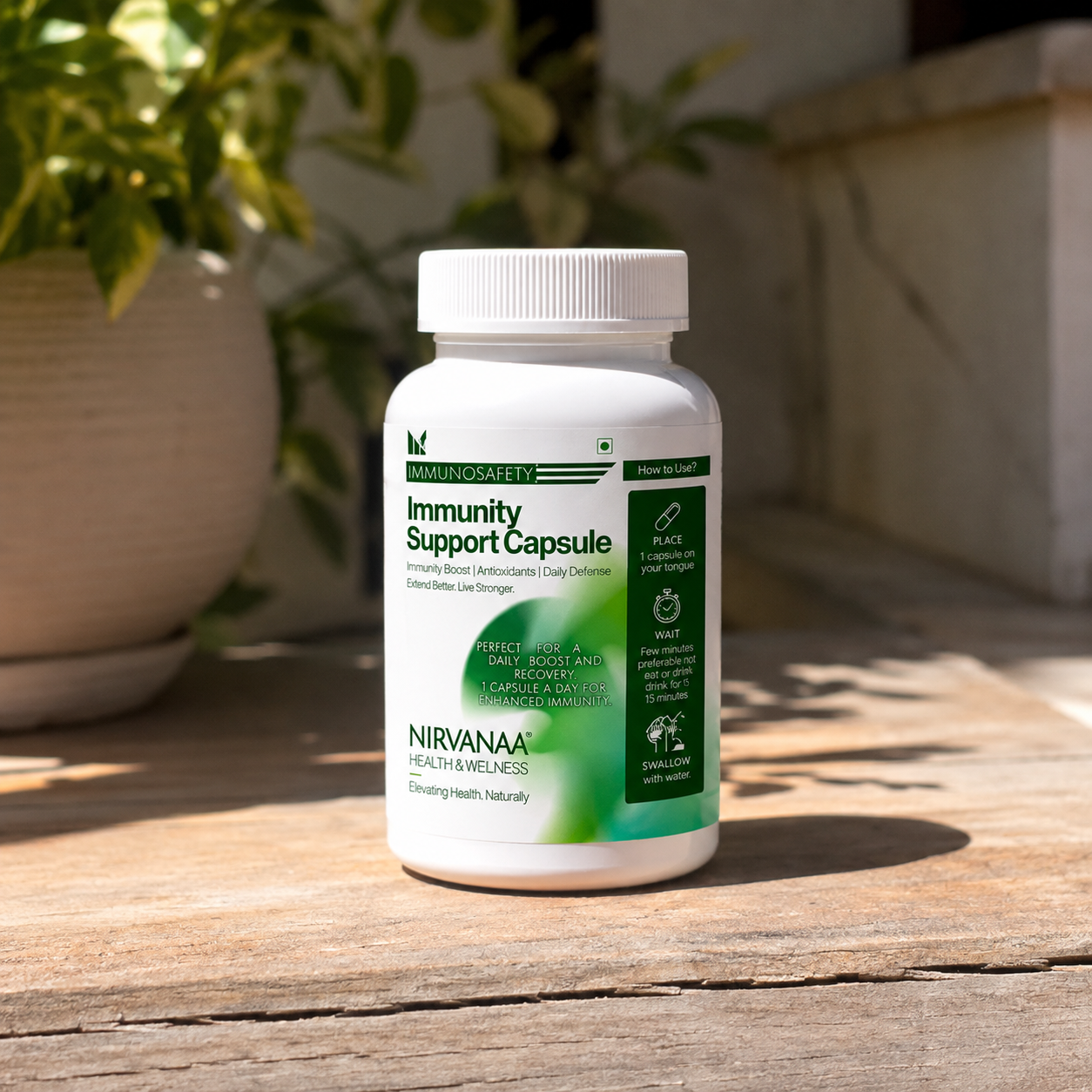 IMMUNOSAFETY Immunity Support Capsules | with Amla, Tulsi, Moringa, Neem, Garlic & Turmeric | Antioxidants & Daily Defense