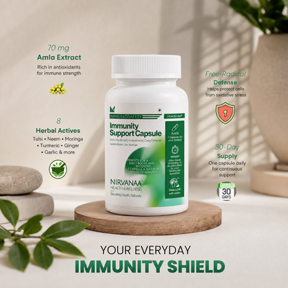 IMMUNOSAFETY Immunity Support Capsules | with Amla, Tulsi, Moringa, Neem, Garlic & Turmeric | Antioxidants & Daily Defense