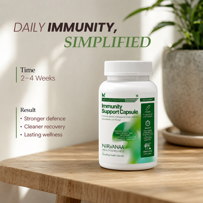 IMMUNOSAFETY Immunity Support Capsules | with Amla, Tulsi, Moringa, Neem, Garlic & Turmeric | Antioxidants & Daily Defense