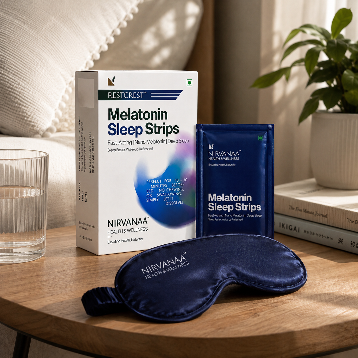 RESTCREST Melatonin Sleep Strips 5mg | Fast Absorbing, Non-Habit Forming, Promotes Deep Sleep | Eases Jet Lag | Sugar-Free | Mint Flavour